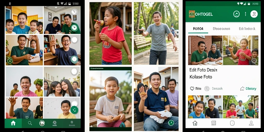 Antarmuka OHTOGEL untuk membuat kolase foto yang menarik.