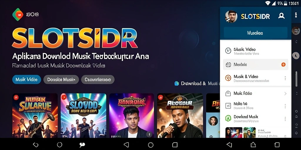 Tampilan antarmuka SLOTSIDR yang sederhana dan menarik untuk Download Musik.