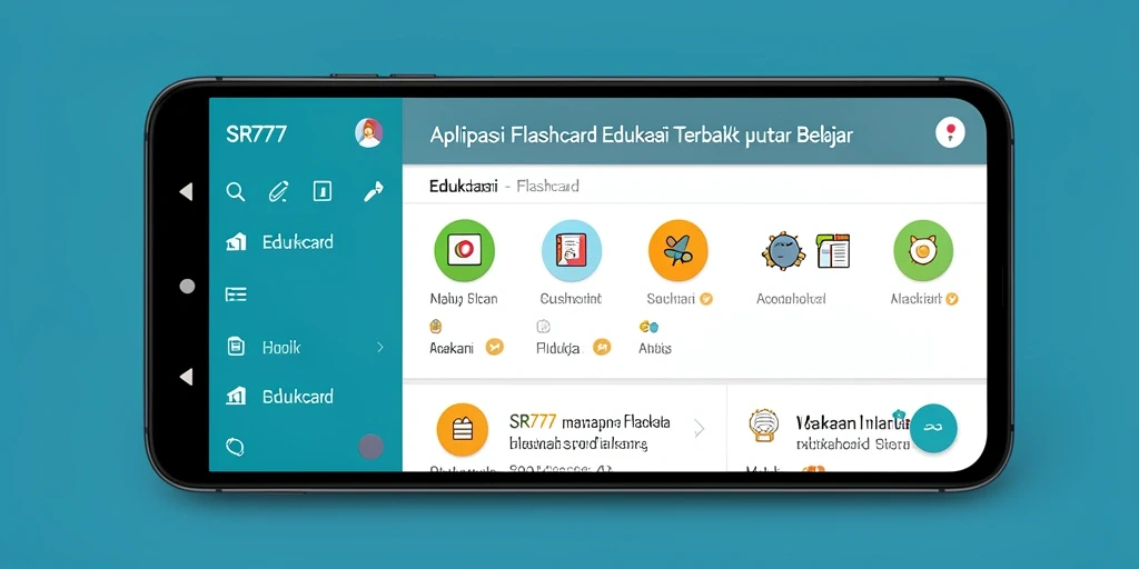 Antarmuka aplikasi Flashcard SR777 yang interaktif dan menarik.