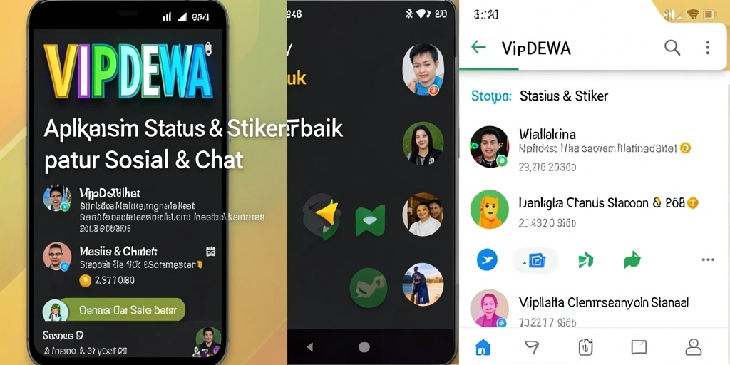 Tampilan antarmuka VIPDEWA dengan beragam stiker menarik.