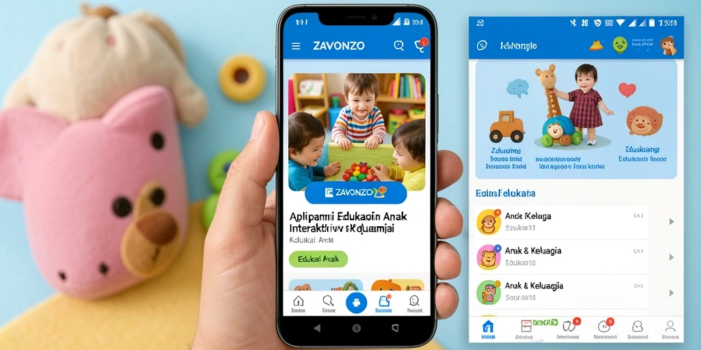 Tampilan antarmuka ZAVONZO yang cerah dan ramah anak.